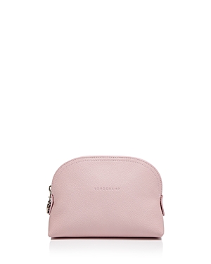 Longchamp Le Foulonne Leather Cosmetics Case In Antique Pink/silver