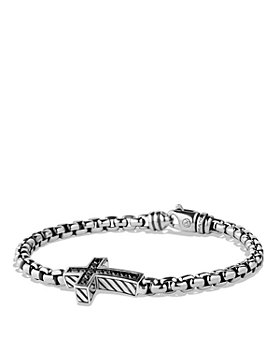 David Yurman - Men's Pavé Cross Bracelet with Black Diamonds
