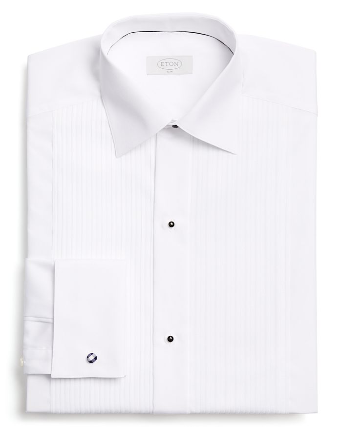 Shop Eton Slim Fit Long Sleeve Pleated Bib Cotton Tuxedo Shirt In White