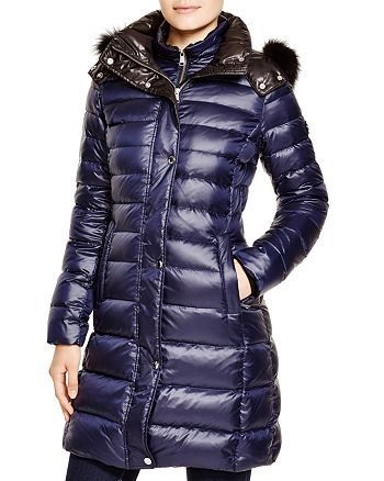 Andrew Marc Gayle Luxe Down Fur Trim Hooded Coat | Bloomingdale's
