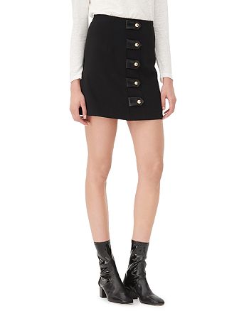 Sandro Jarah Leather Tab Skirt | Bloomingdale's