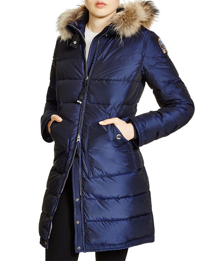 Light Long Bear Coat with Fur Hood | Bloomingdale's