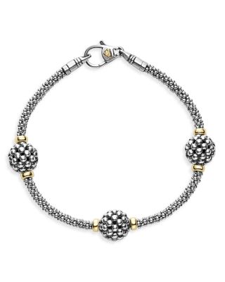 Sterling Silver Bracelet with Caviar Stations