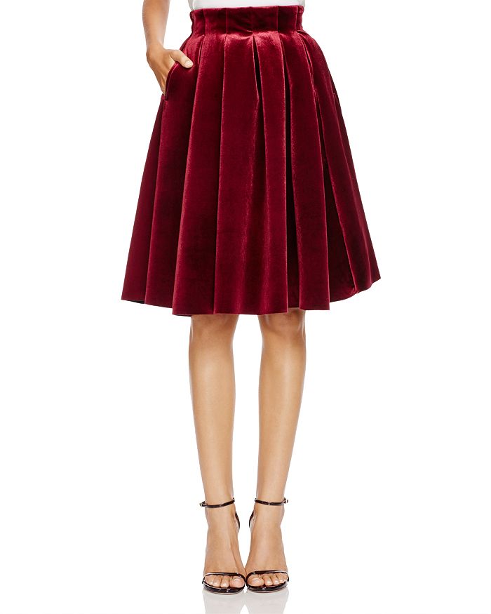 Burgundy skirt bloomingdale's clearance