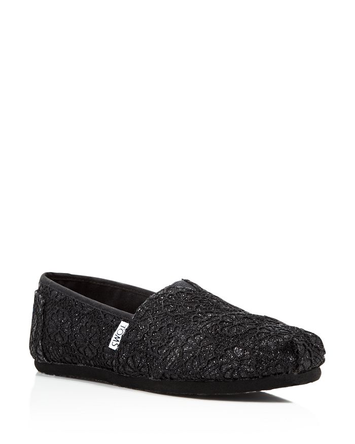 TOMS Women s Seasonal Classic Crochet Glitter Flats Bloomingdale s
