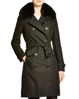 burberry trench coat with fur collar
