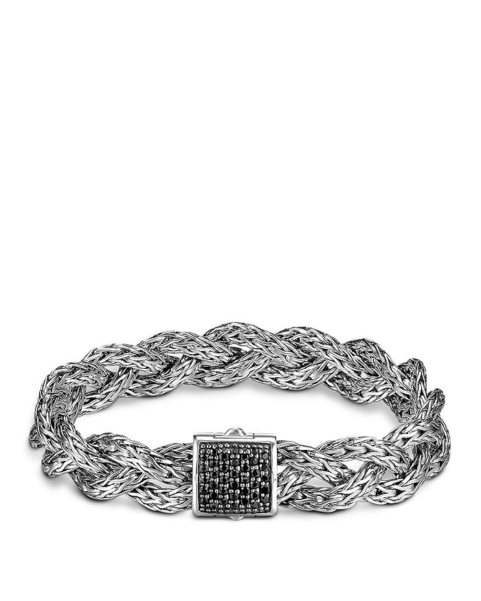JOHN HARDY Classic Chain Silver Small Braided Bracelet with Black
