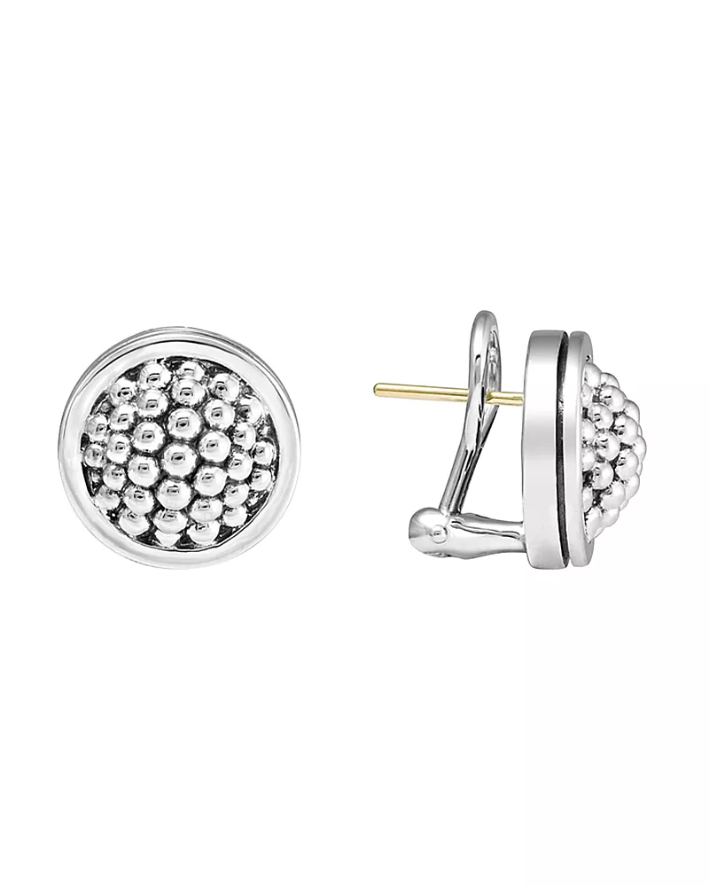 Lagos Sterling Silver Caviar Button Earrings