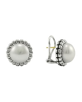 LAGOS - LAGOS Sterling Silver Fluted Freshwater Pearl Earrings