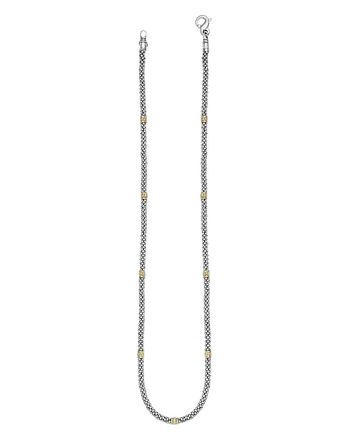 Lagos Signature Caviar Sterling Silver & 18k Gold Rope Necklace, 16 In Gold/silver