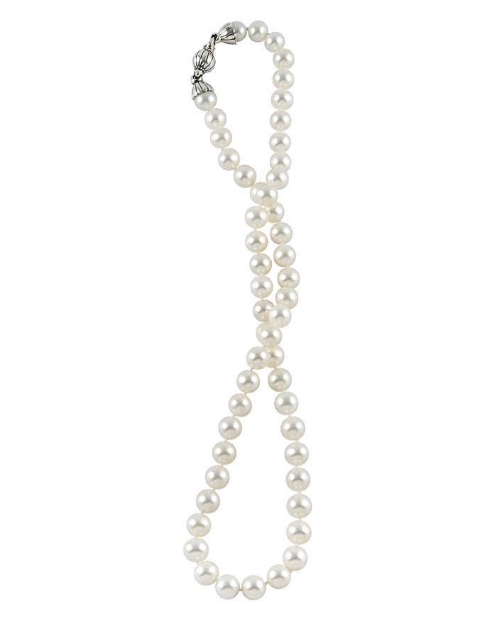 LAGOS - Sterling Silver Luna Cultured Pearl Necklace, 18"