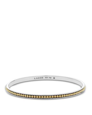 LAGOS 18K Green Gold and Sterling Silver Enso Bangle Bracelet