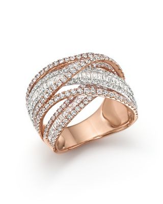 gold diamond crossover ring