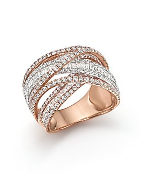 Bloomingdale's - Diamond Crossover Ring in 14K White and Rose Gold, 2.60 ct. t.w. - 100% Exclusive