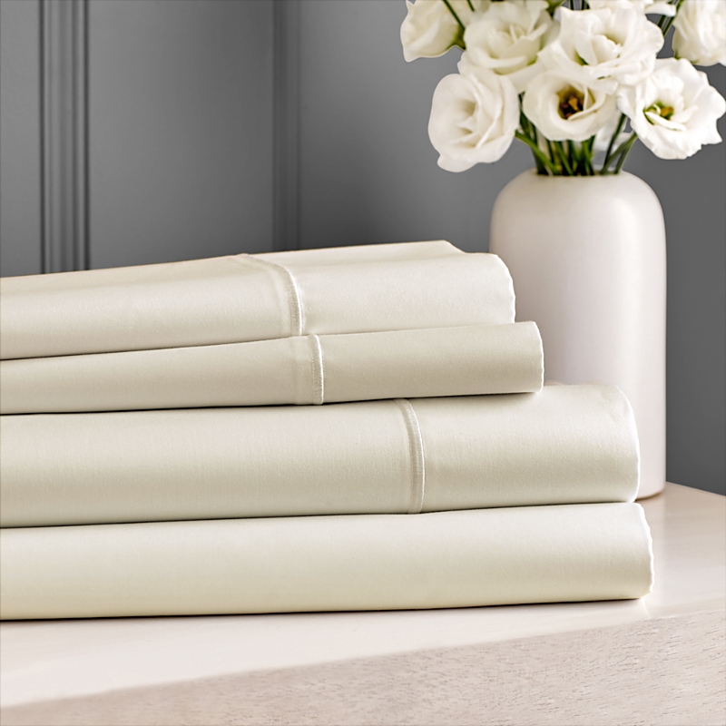 Sky 500tc Sateen Wrinkle-resistant Sheet Set, Queen - 100% Exclusive In Ivory
