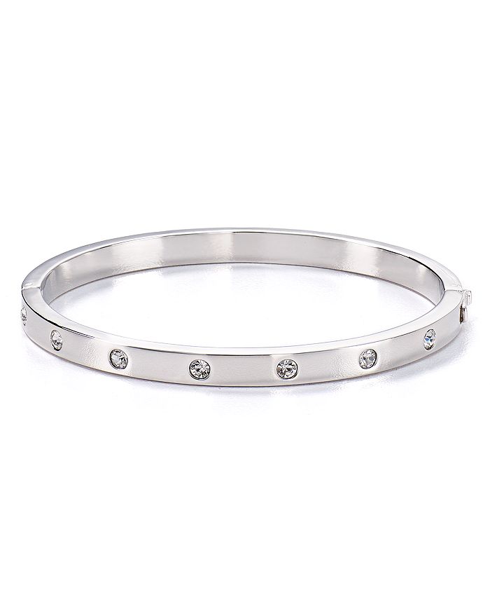 Kate Spade New York Stone Hinge Bangle In Silver