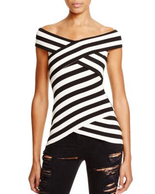 Bailey 44 Off the Shoulder Stripe Top 100 Exclusive Bloomingdale s