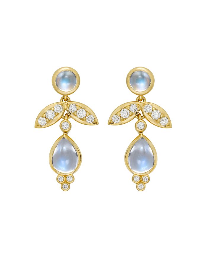 Temple St. Clair Foglia Royal Blue Moonstone and Diamond Drop Earrings ...
