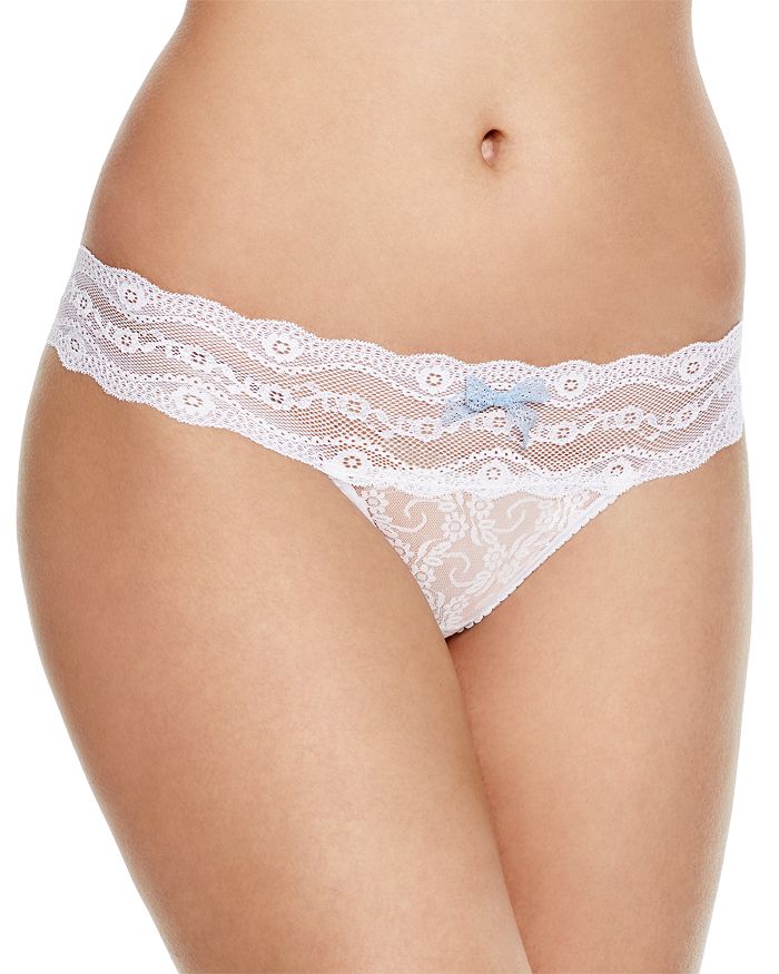 Shop B.tempt'd By Wacoal Lace Kiss Thong In White