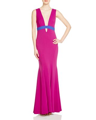 Robe De Soirée Nicole Miller - Taille 12 (US 8), En Soie Stretch, Couleur Cobalt, Longueur Longue - Neuf Avec étiquettes
