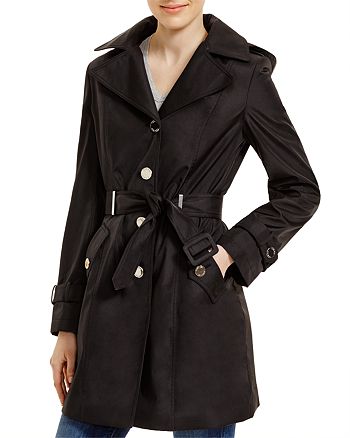 Calvin Klein - Hooded Belted Trench Coat