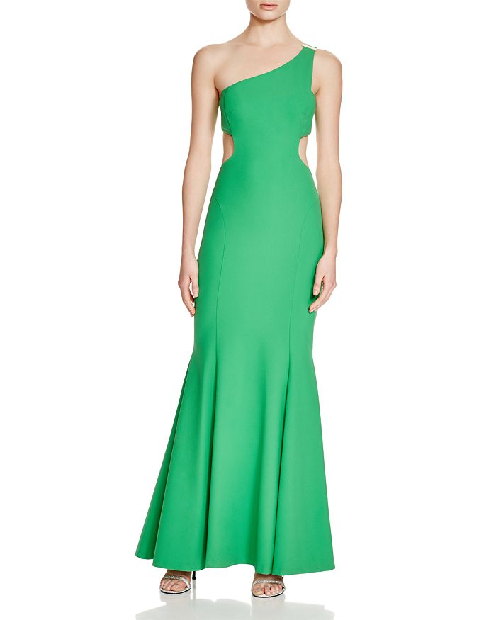 Nicole Miller New York Nicole Miller One-Shoulder Cutout Side Gown ...