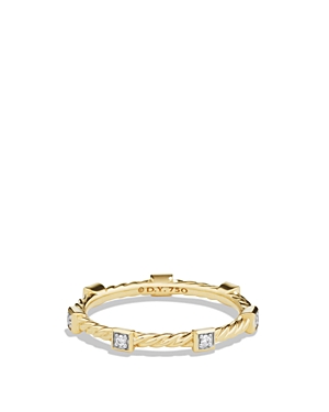 David Yurman Cable Collectibles Ring with Diamonds in 18K Gold