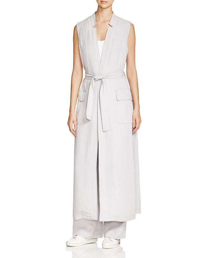 DKNY Long Belted Trench Vest | Bloomingdale's