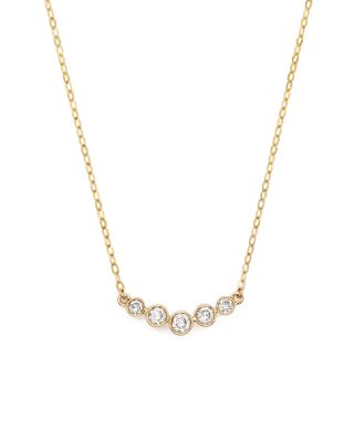 5 diamond drop necklace