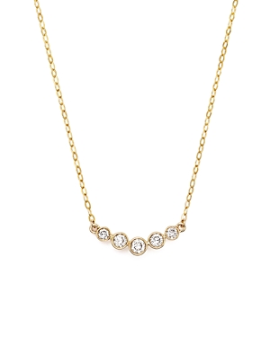 Diamond 5 Stone Graduated Pendant Necklace in 14K Yellow Gold, 0.25 ct. t.w.