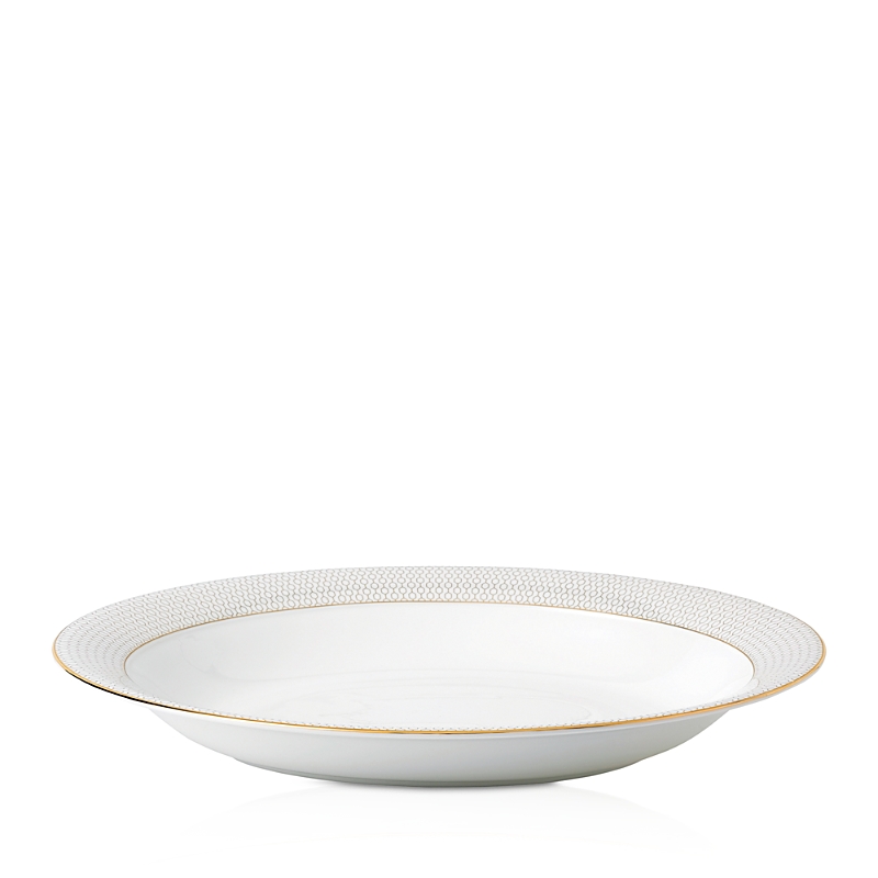 Wedgwood Gio Gold Oval Serving Bowl In White/gold