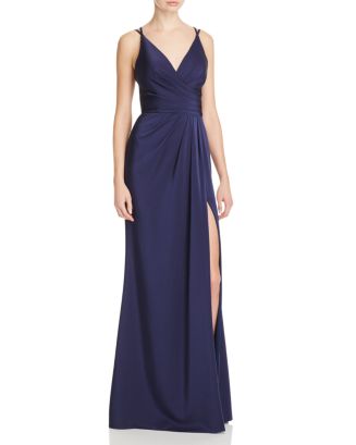 Faviana Couture Faille Satin Draped Gown | Bloomingdale's