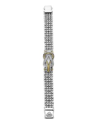Sterling Silver and 18K Gold Newport Diamond Caviar Bracelet
