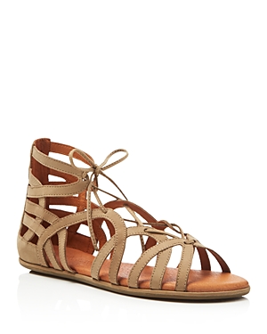 Gentle Souls By Kenneth Cole Gentle Souls Break My Heart Lace Up Sandals In Beige Suede