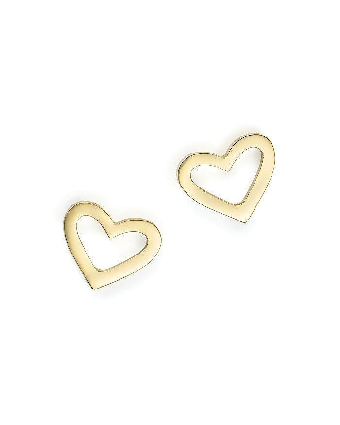 Shop Roberto Coin 18k Yellow Gold Heart Earrings