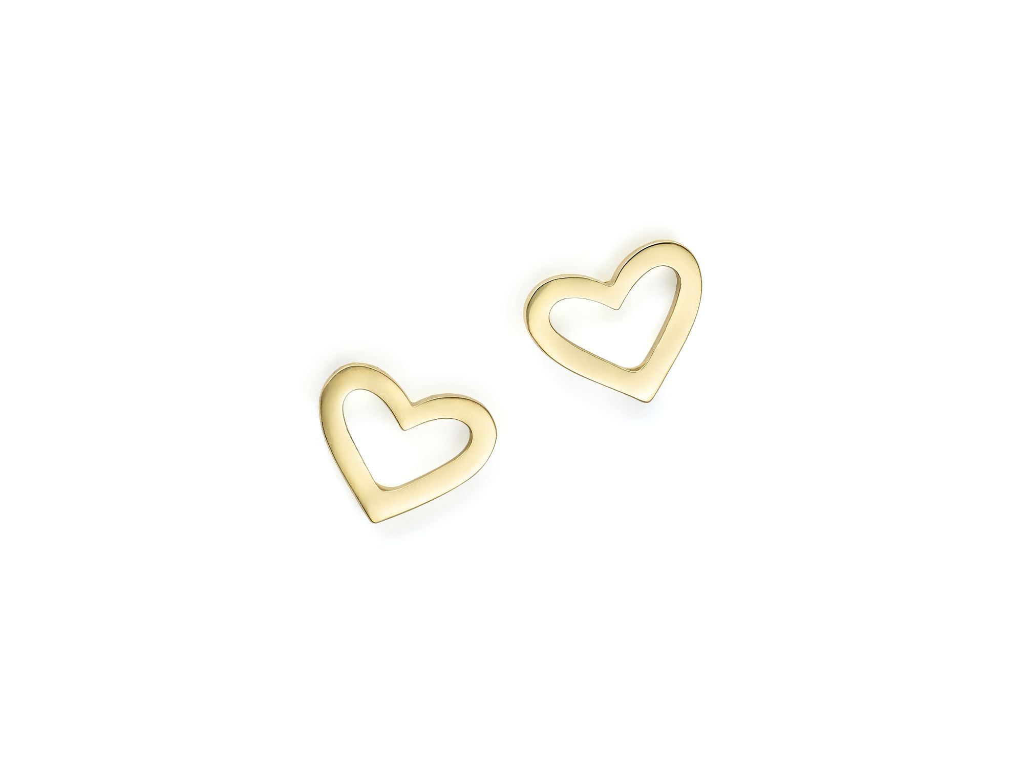 18K Yellow Heart Earrings - Image 1