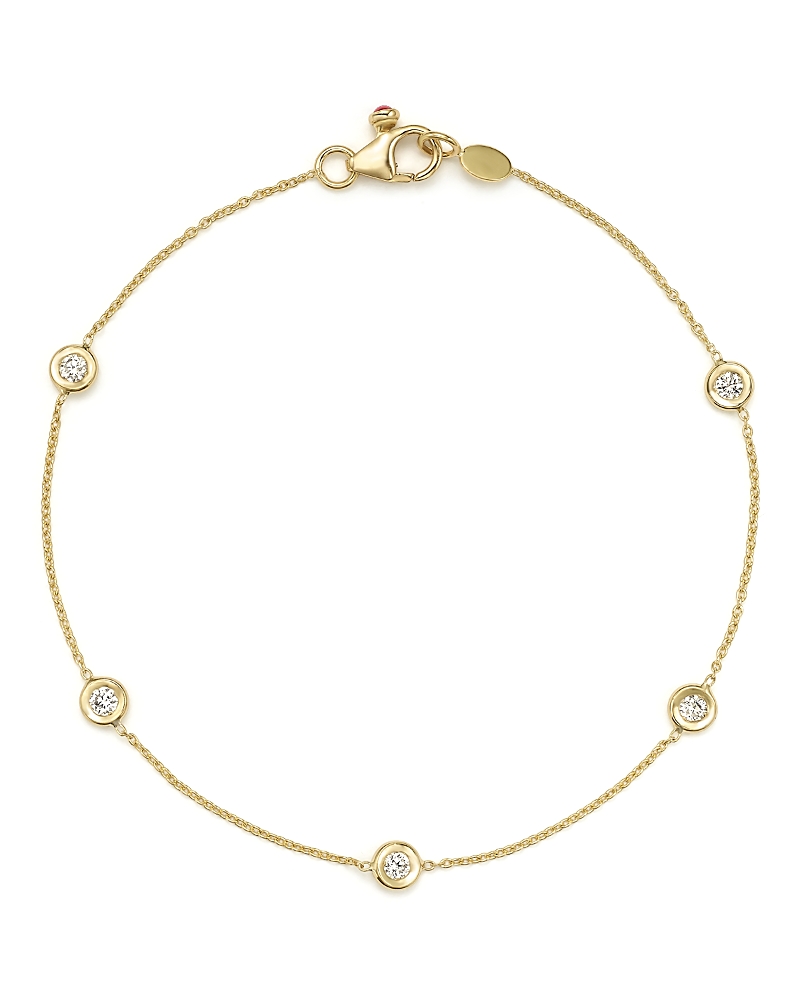 Roberto Coin 18K Yellow Gold Five Station Bracelet with Diamonds