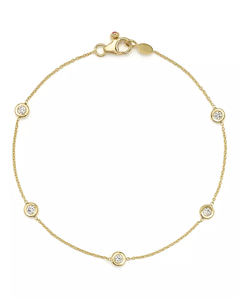 Roberto Coin 18K Yellow Gold Five Station Bracelet with Diamonds