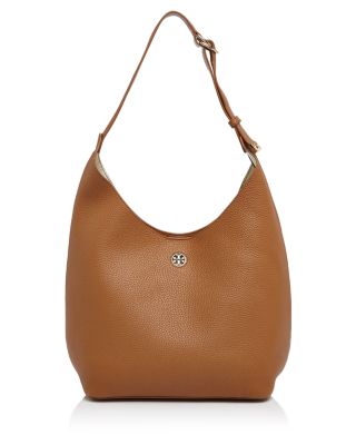 Tory Burch Leather Perry Logo Printed Hobo Bag in Black Womens Bags Hobo bags and purses 