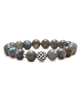 Sterling Silver Caviar Ball Beaded Labradorite Bracelet, 10mm