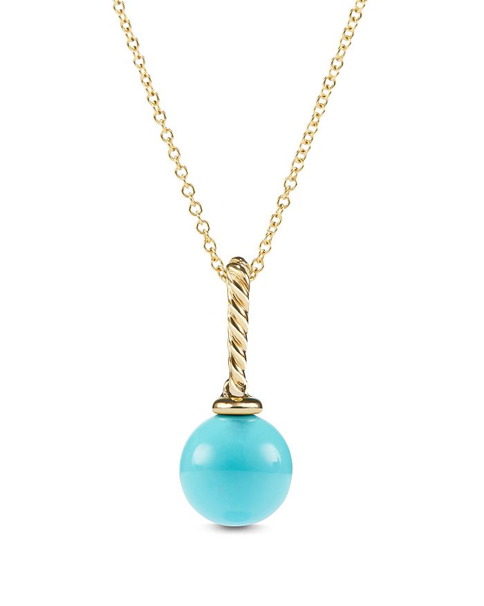 David Yurman Solari Pendant with Turquoise in 18K Gold