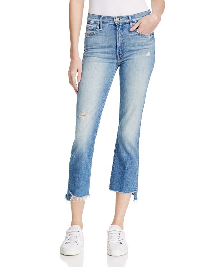 MOTHER Insider Step Crop Fray Jeans in Shake Well | Bloomingdale's