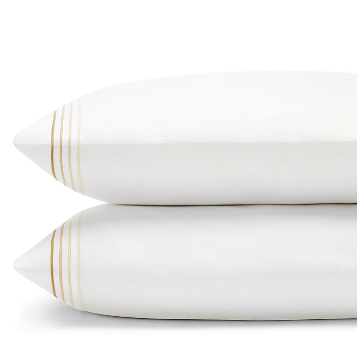 Frette Cruise Standard Pillowcase, Pair In White/slate Gray