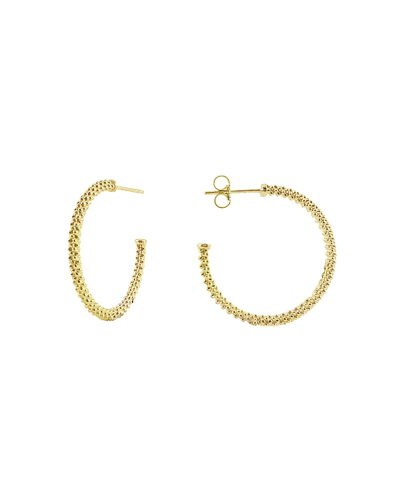 Lagos 25mm 18k Gold Caviar Hoop Earrings In Gold