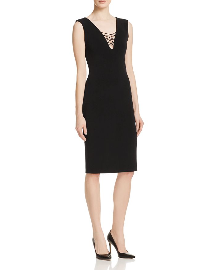Alice and Olivia Asha Lace-Up Fitted Dress | Bloomingdale's