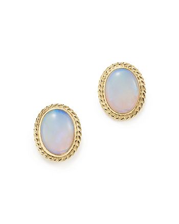 Bloomingdale's - Opal Bezel Set Stud Earrings in 14K Yellow Gold&nbsp;- 100% Exclusive