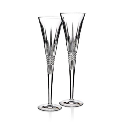 waterford lismore diamond toasting flutes