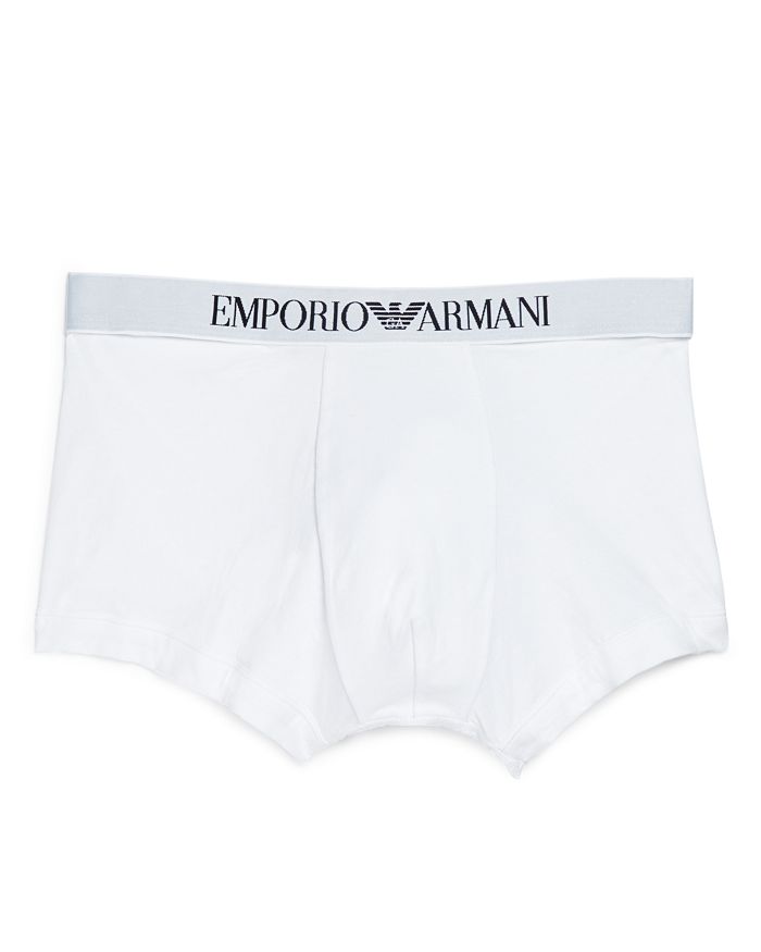 Shop Emporio Armani Stretch Cotton Boxer Briefs In White