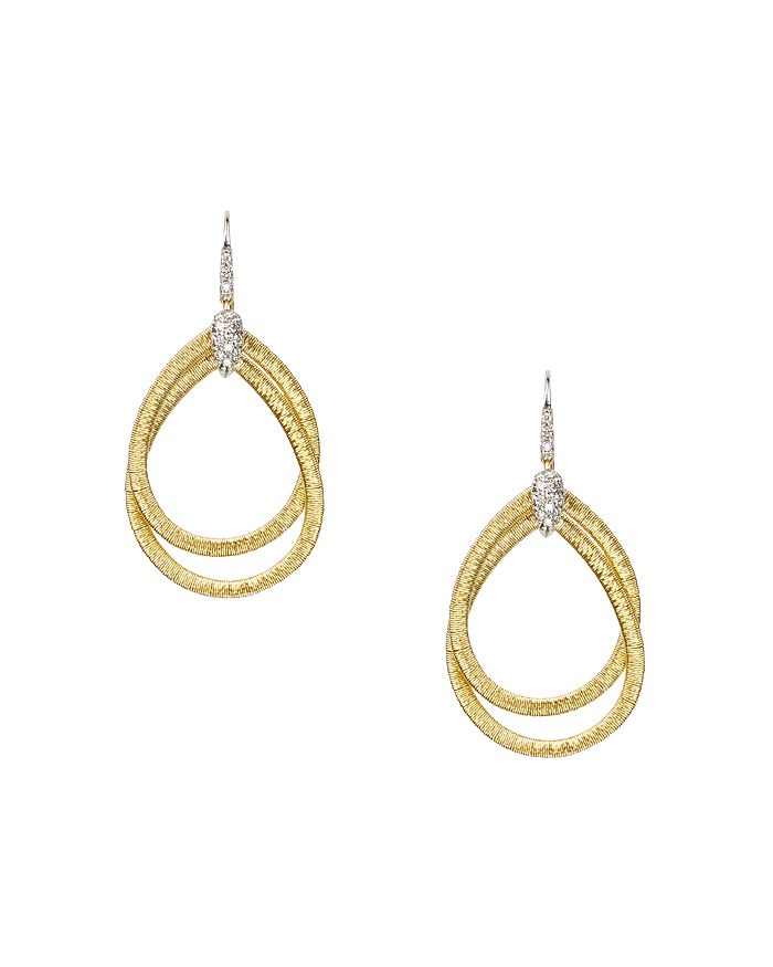 Shop Marco Bicego 18k Yellow Gold Cairo Drop Earrings With Diamonds In White/gold