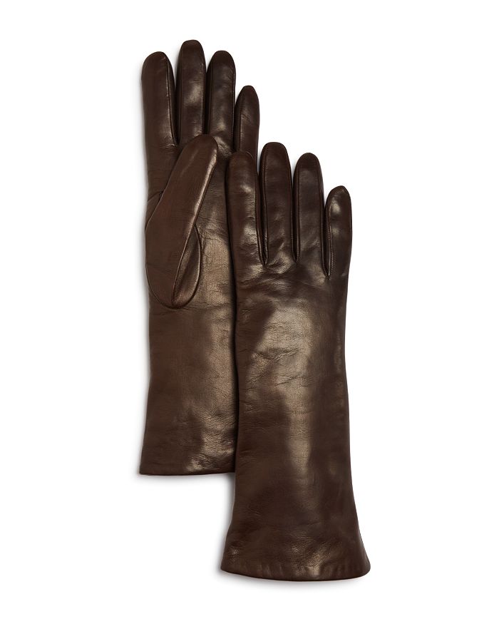 Shop Bloomingdale's Cashmere Lined Leather Gloves - 100% Exclusive In Brown